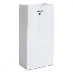 General 51030 35 Lbs. 6.31 In. X 4.19 In. X 13.38 In. #10 Grocery Paper Bags - White (500/Bundle)