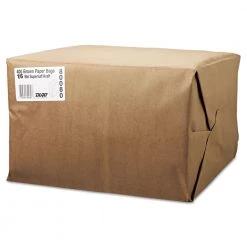 General 80080 75 Lbs. 12 In. X 7 In. X 17 In. 1/6 BBL Grocery Paper Bags - Kraft (400-Piece)