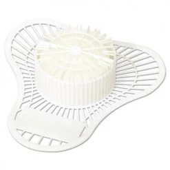 Big D Industries 060700 Dyna-Screen Camphor Scent Urinal Screen With Block - White (6-Piece/Carton)