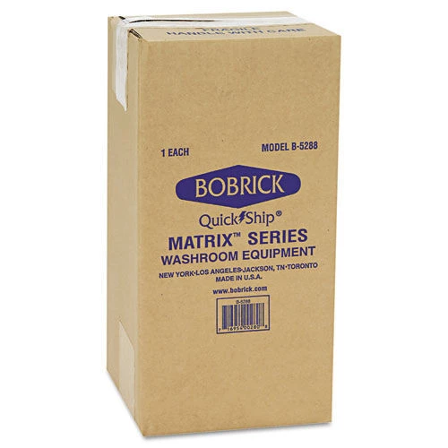 Bobrick B-5288 Matrix Series 2-Roll 6-1/4 In. X 6-7/8 In. X 13-1/2 In. Tissue Dispenser - Gray - Image 2