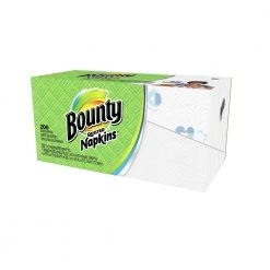 Bounty 34885PK Quilted Napkins, 1-Ply, 12 1/10 X 12, Assorted - Print Or White, 200/pack