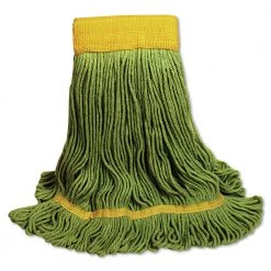 Boardwalk BWK1200LCT EcoMop Recycled Fiber Looped-End Mop Heads - Large, Green (12/Carton)