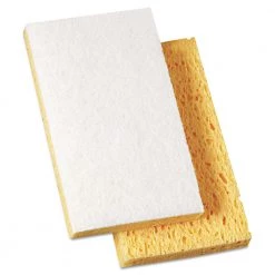 Boardwalk 63BWK LD 0.7 In. Thick 3.6 In. X 6.1 In. Light Duty Scrubbing Sponges - Yellow/White (20/Carton)