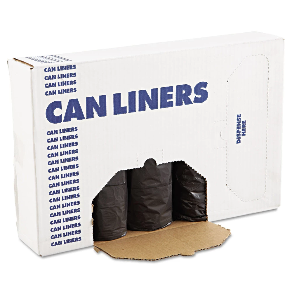 Boardwalk H7658HKKR01 Low-Density Can Liners, 60gal, .65mil, 38 X 58, Black (25 Bags/Roll, 4 Rolls/Carton) - Image 3