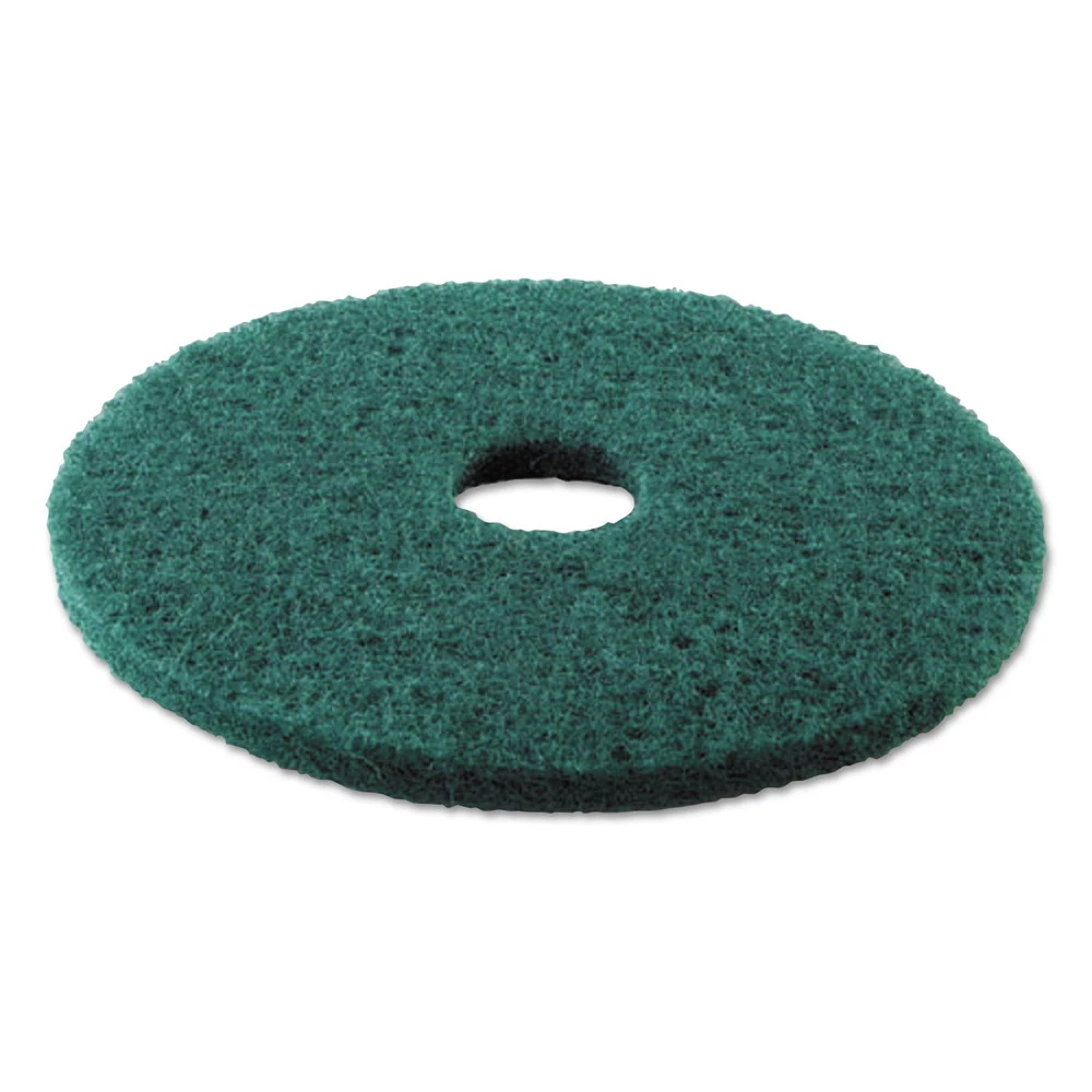 Boardwalk BWK4018GRE 18 In. Dia. Heavy-Duty Scrubbing Floor Pads - Green (5-Piece/Carton) - Image 2