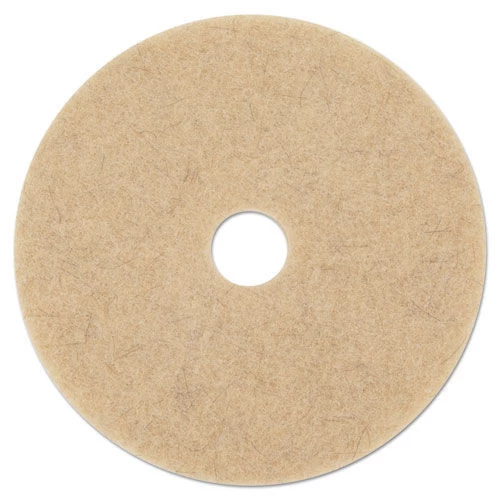 Boardwalk BWK4021NHE 21 In. Diameter Natural Hog Hair Burnishing Floor Pads - Tan (5/Carton)