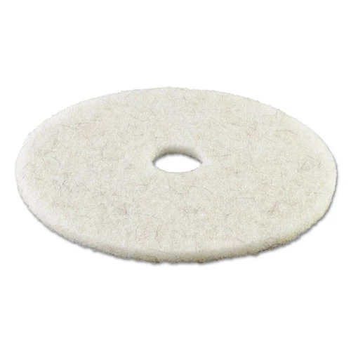 Boardwalk BWK4024NAT 24 In. Diameter Burnishing Floor Pads - Natural White (5-Piece/Carton) - Image 2