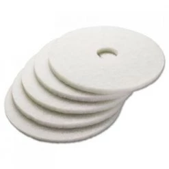Boardwalk BWK4024WHI 24 In. Polishing Floor Pads - White (5/Carton)