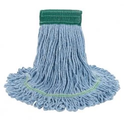 Boardwalk BWK502BLCT 5 In. Headband Super Loop Cotton/Synthetic Fiber Wet Mop Head - Blue, Medium (12/Carton)