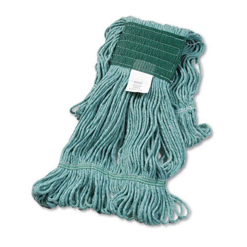 Boardwalk BWK502GNCT 5 In. Headband, Cotton/Synthetic Fiber, Super Loop Wet Mop Head - Medium, Green (12/Carton) - Image 2