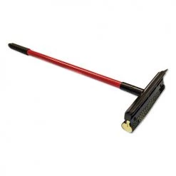 Boardwalk BWK824 General-Duty 21 In. Metal Handle 8 In. Sponge/Rubber Blade Squeegee - Black/Red