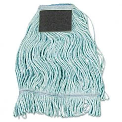 Boardwalk BWK902BL Loop-End Mop Head With Scrub Pad - Blue, Medium (12/Carton)