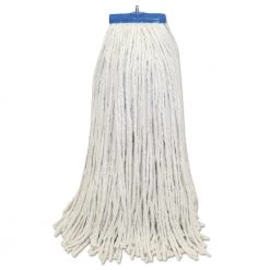 Boardwalk BWKCM22024 Cotton Fiber 24 Oz. Lie-Flat Mop Heads - White (12-Piece/Carton)