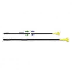 Boardwalk BWKFF610 2-Piece Plastic Jaw Head 59 In. Metal Mop Handle - Black/Yellow (1/Carton)