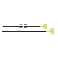 Boardwalk BWKFF620 62 In. Two-Piece Metal Handle With Plastic Quick Change Head - Black/Yellow (1/Carton)