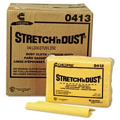 Chix 413 Stretch N' Dust 12 In. X 17 In. Dusty Dust Cloth - Medium, Yellow/Orange (40-Piece/Pack, 10 Packs/Carton)