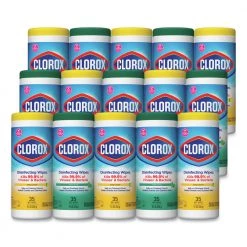 Clorox 30112 Disinfecting Wipes, 7x8, Fresh Scent/citrus Blend, (35/Canister, 3/Pack, 5 Packs/Carton)