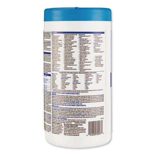 Clorox Healthcare 30577 6 In. X 5 In. Unscented Germicidal Bleach Wipes - White (150/Canister) - Image 2