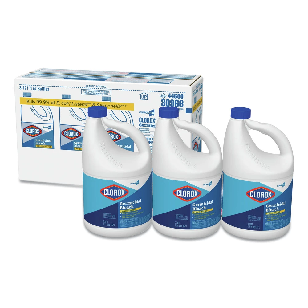 Clorox 30966 121 Oz. Bottle Regular Concentrated Germicidal Bleach (3/Carton)