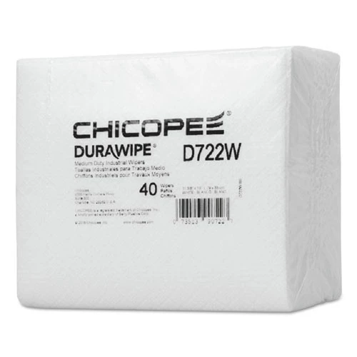 Chicopee D722W Durawipe 960/Carton 14.6 In. X 13.7 In. Medium-Duty Industrial Wipers - White