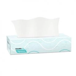 Cascades PRO F600 Signature 2-Ply 8 In. X 8 In. Flat Box Facial Tissue Paper - White (30 Boxes/Carton, 100 Sheets/Box)