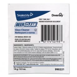 Diversey Care 990221 Beer Clean Glass Cleaner, Powder, .5oz Packet (100/Carton)