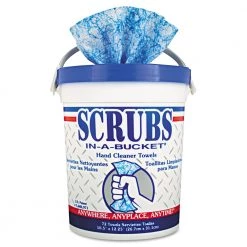 SCRUBS 42272 In-A-Bucket 10 In. X 12 In. Hand Cleaner Towels (6 Buckets/Carton, 72/Bucket)