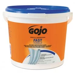 GOJO Industries 6299-02 Fast Towels Hand Cleaning Towels, 9 In. X 10 In. - White (2 Buckets/Carton, 225/Bucket)