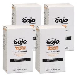 GOJO Industries 7255-04 NATURAL ORANGE Pumice Hand Cleaner Refill, Citrus Scent, 2000mL (4/Carton)