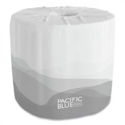 Georgia Pacific Professional 19881/01 Pacific Blue Basic Embossed Septic Safe 1-Ply Bathroom Tissues - White (80-Roll/Carton 550-Sheet/Roll)