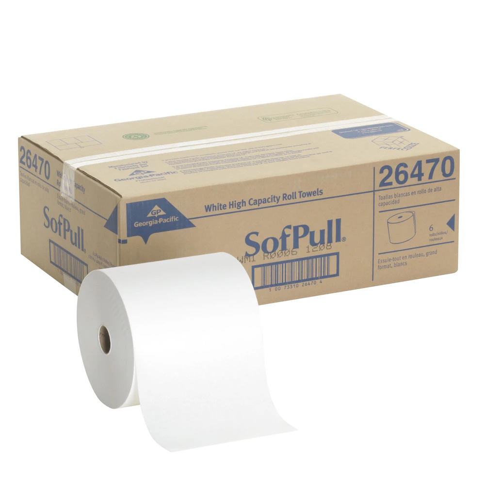 Georgia Pacific Professional 26470 Shopful Mechanical Recycled 1000 Ft. X 7.87 In. Paper Towel Rolls - White (1000-Piece/Roll, 6 Rolls/Carton) - Image 5