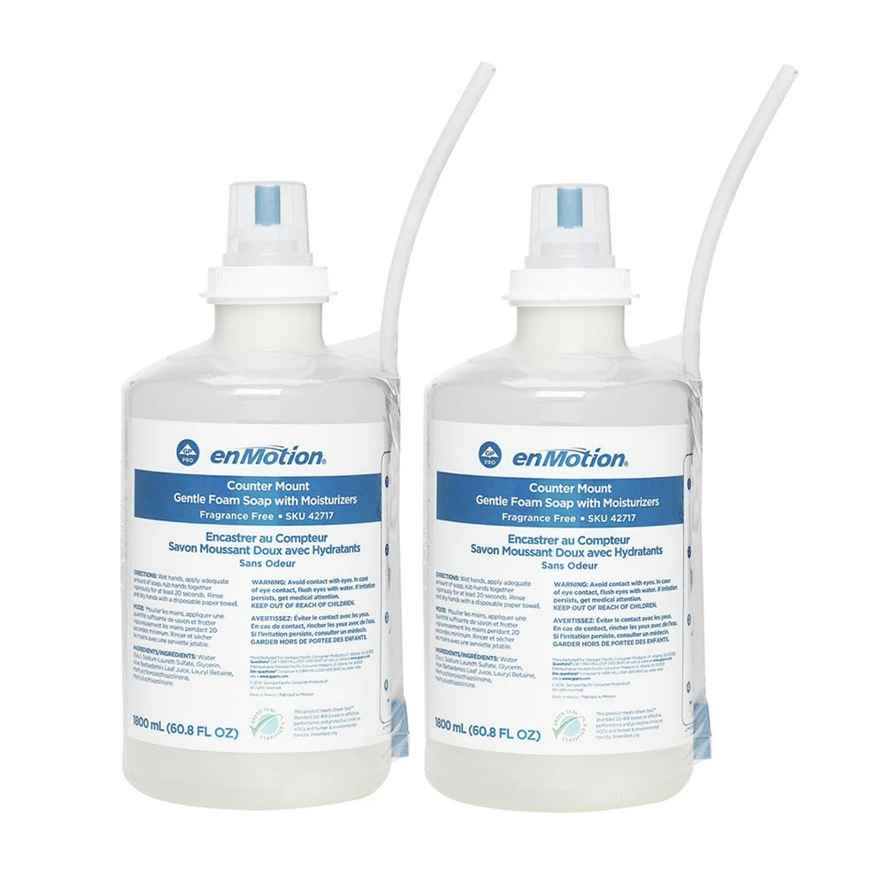 Georgia Pacific Professional 42717 GP EnMotion 1800 ML Counter Mount Foam Soap Refills - Fragrance-Free (2-Piece/Carton) - Image 2