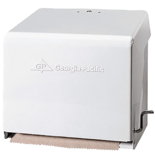 Georgia Pacific Professional 56201 10.75 In. X 8.5 In. X 10.6 In. Universal Crank Paper Towel Dispenser - White