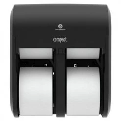 Georgia Pacific Professional 56744A Compact Quad Vertical 11.75 In. X 6.9 In. X 13.25 In. 4-Roll Coreless Dispenser - Black (1/Carton)