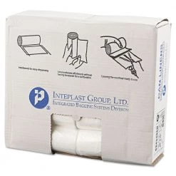 Inteplast Group S243306N 16-Gallon 6 Microns 24 In. X 33 In. High-Density Commercial Can Liners - Natural (1000-Piece/Carton)