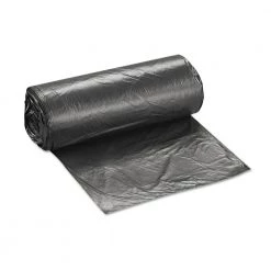 Inteplast Group S243308K 16-Gallon 8 Microns 24 In. X 33 In. High-Density Commercial Can Liners - Black (1000-Piece/Carton)