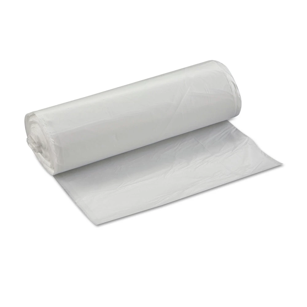 Inteplast Group S334017N High Density 33 Gallon 17 Microns 33 In. X 40 In. Interleaved Commercial Can Liners - Clear (250/Carton)