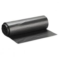Inteplast Group S386017K 60-Gallon 17 Microns 38 In. X 60 In. High-Density Interleaved Commercial Can Liners - Black (200-Piece/Carton)