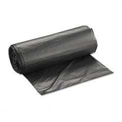 Inteplast Group S386022K 60-Gallon 22 Microns 38 In. X 60 In. High-Density Commercial Can Liners - Black (150-Piece/Carton)