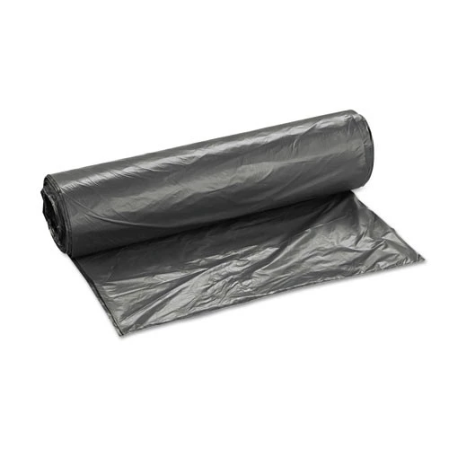 Inteplast Group S404812K 45 Gal. 12 Microns 40 In. X 48 In. High-Density Interleaved Commercial Can Liners - Black (250/Carton) - Image 3