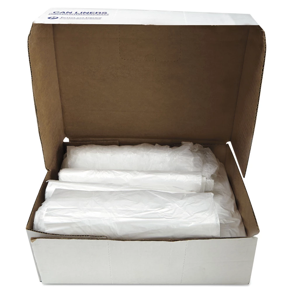Inteplast Group S434816N 60-Gallon 16 Microns 43 In. X 48 In. High-Density Commercial Can Liners - Natural (200-Piece/Carton)