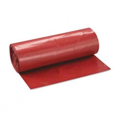 Inteplast Group WSL4046R Low-Density 45 Gallon 40 In. X 46 In. Commercial Can Liners - Red (100-Piece/Carton)