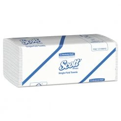 Scott 1700 Essential 9.3 In. X 10.5 In. Single-Fold Paper Towels - White (250-Piece/Pack, 16 Packs/Carton)