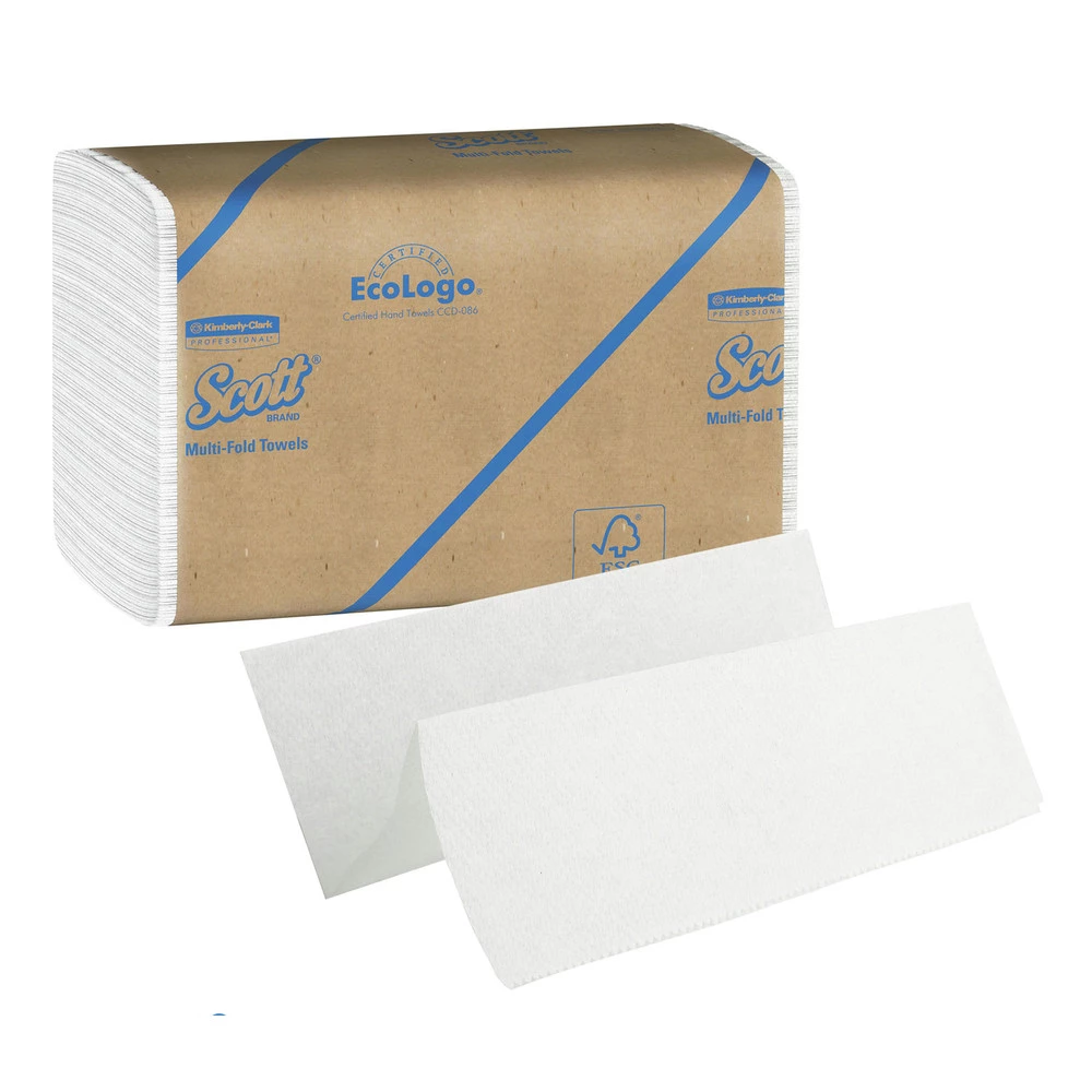 Scott 1804 Essential 9.2 In. X 9.4 In. Multi-Fold Paper Towels - White (250-Piece/Pack, 16 Packs/Carton)