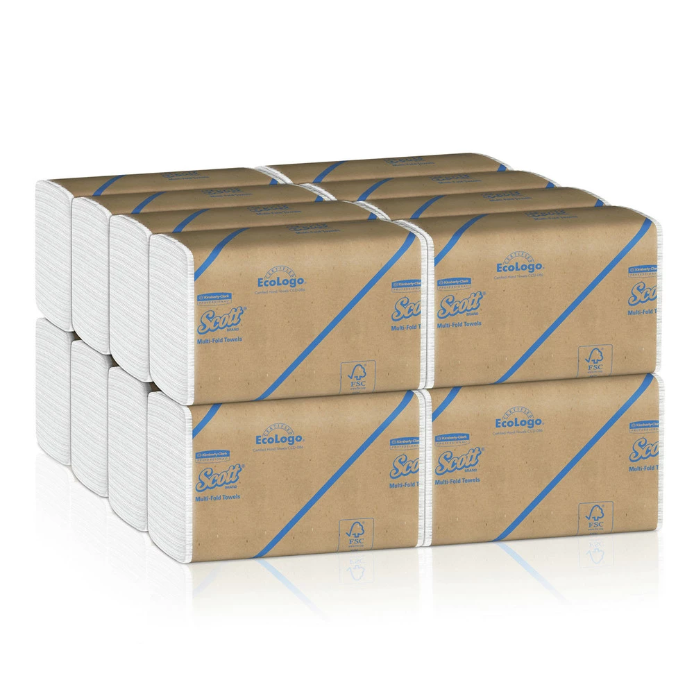 Scott 1804 Essential 9.2 In. X 9.4 In. Multi-Fold Paper Towels - White (250-Piece/Pack, 16 Packs/Carton) - Image 2