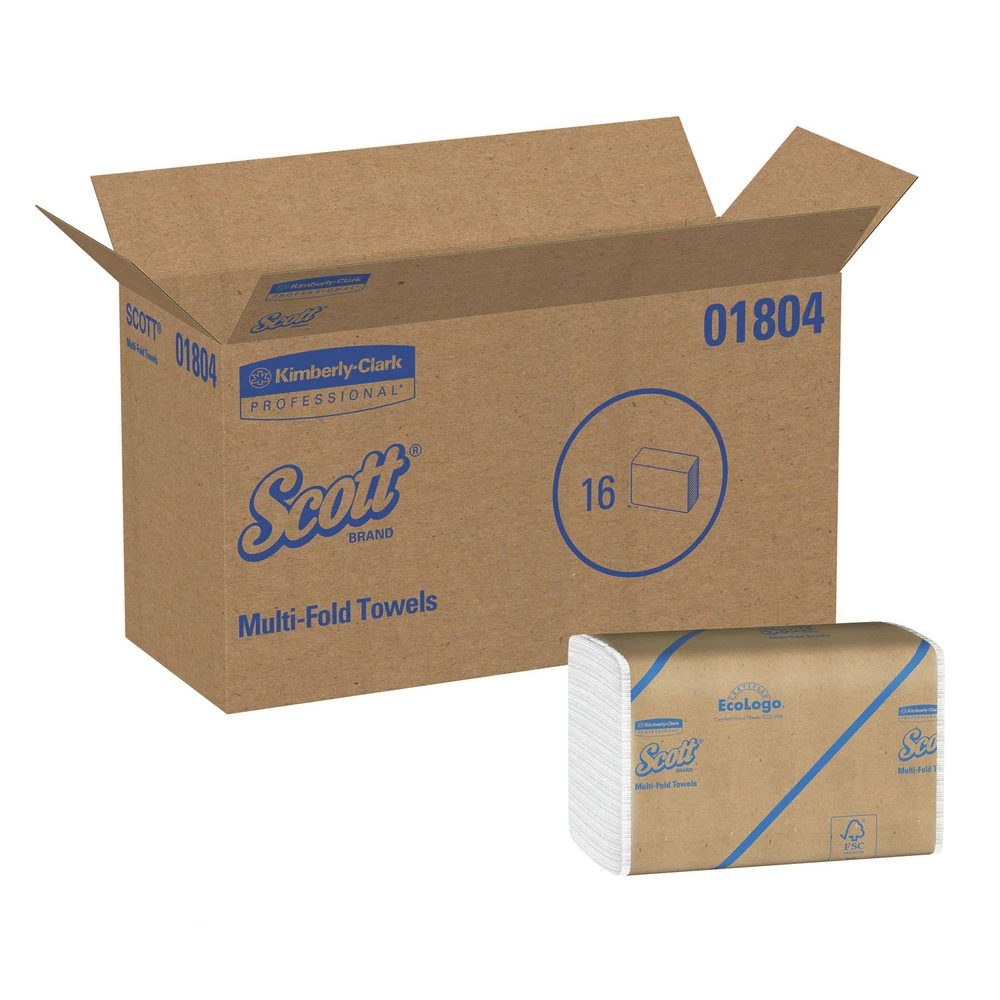 Scott 1804 Essential 9.2 In. X 9.4 In. Multi-Fold Paper Towels - White (250-Piece/Pack, 16 Packs/Carton) - Image 4