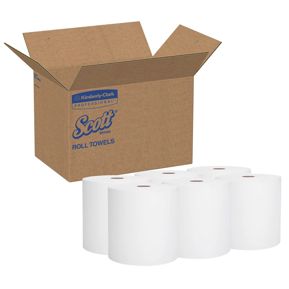 Scott 02000 Essential 8 In. X 950 Ft. High Capacity Hard Roll Paper Towels - White (6 Rolls/Carton) - Image 3