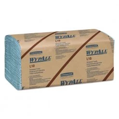 WypAll KCC 05120 9.3 In. X 10.25 In. L10 Windshield Banded 2-Ply Wipers - Light Blue (140/Pack 16 Packs/Carton)