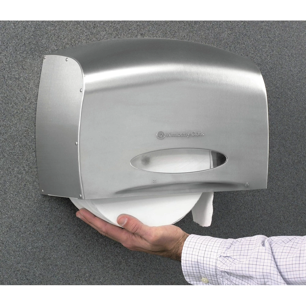 Scott 9601 Pro Coreless 14.25 In. X 9.75 In. X 14.25 In. Jumbo Roll Toilet Paper Dispenser - Stainless - Image 2