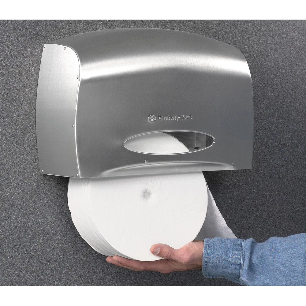 Scott 9601 Pro Coreless 14.25 In. X 9.75 In. X 14.25 In. Jumbo Roll Toilet Paper Dispenser - Stainless - Image 3